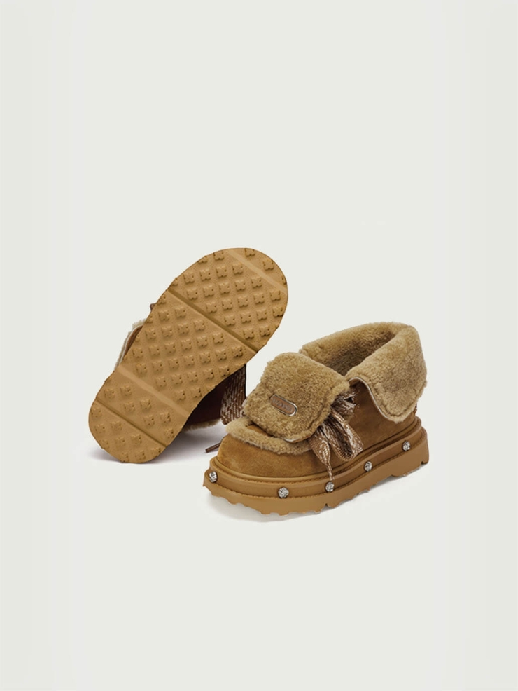 Brown DreamCore Angel Rose Sole Platform Snow Boots