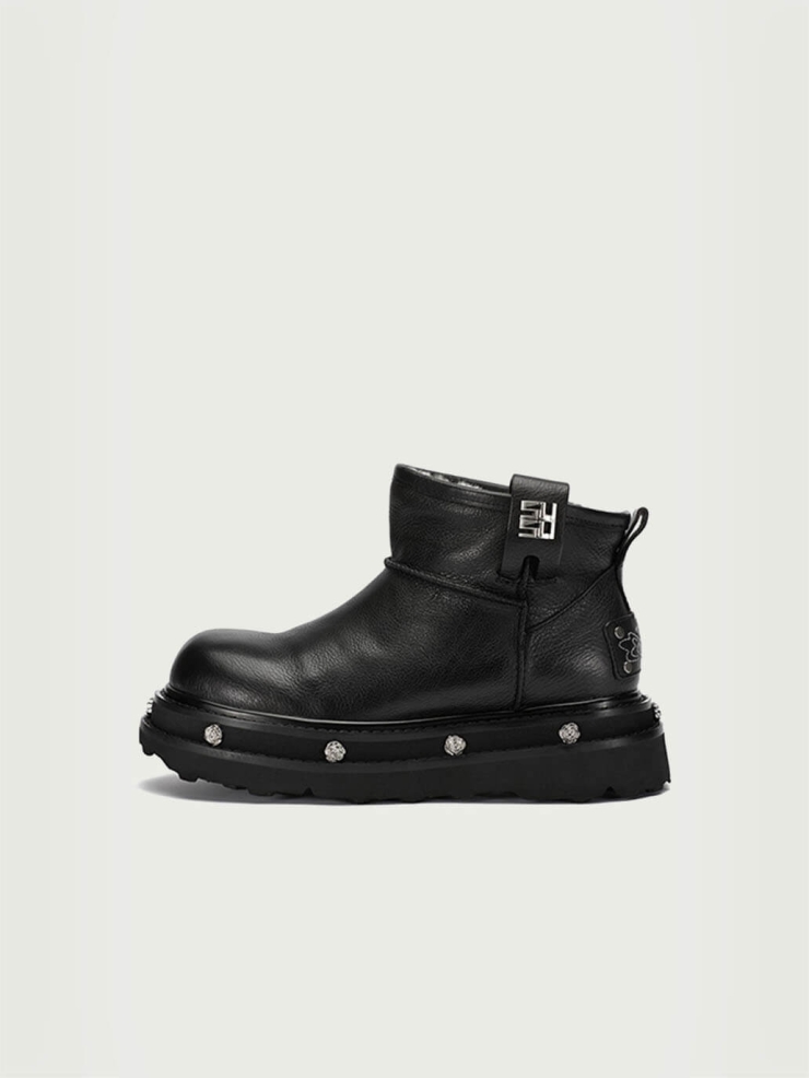 Black DreamCore Angel Rose Sole Platform Snow Boots