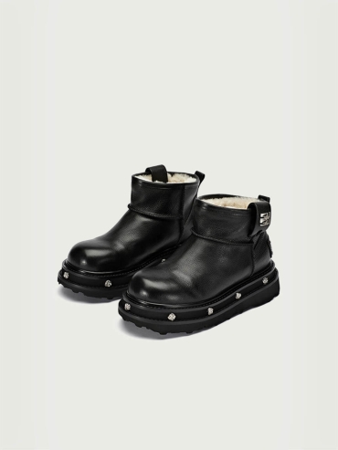 Black DreamCore Angel Rose Sole Platform Snow Boots