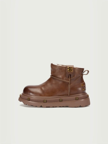 Brown DreamCore Angel Rose Sole Platform Snow Boots