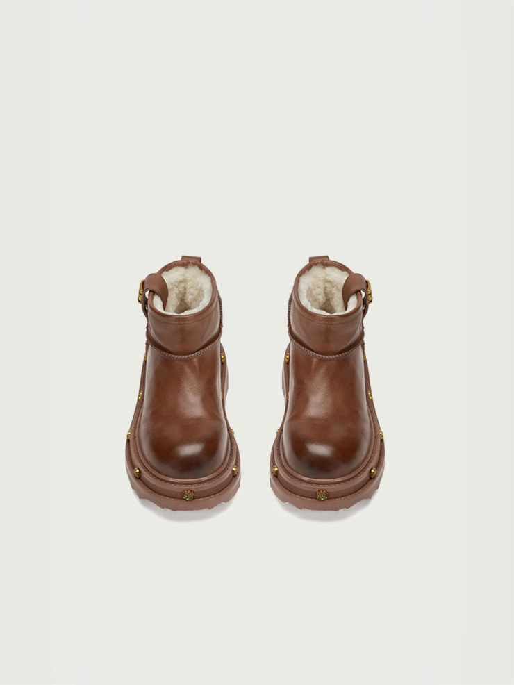 Brown DreamCore Angel Rose Sole Platform Snow Boots