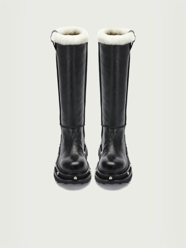 Black DreamCore Angel Rose Sole Platform Tall Snow Boots