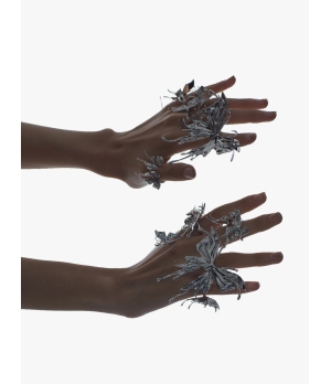 YVMIN Silver Shadow Double Liquify Butterfly Ring