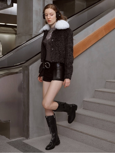 Black DreamCore Knight Brogue Equestrian Boots