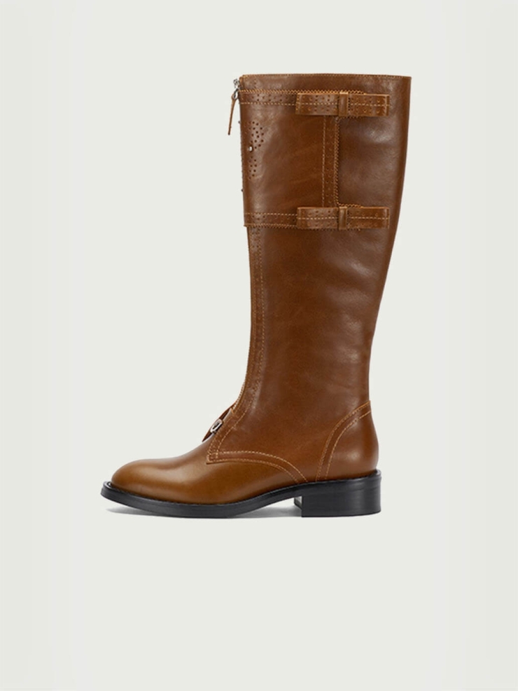 Brown DreamCore Knight Brogue Equestrian Boots