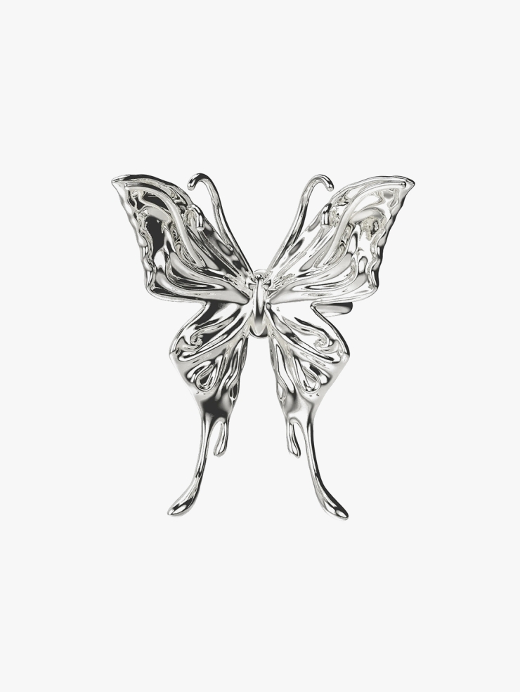 YVMIN Silver Single Butterfly Ring