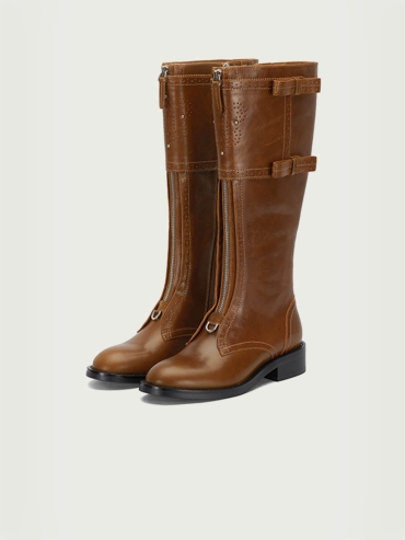 Brown DreamCore Knight Brogue Equestrian Boots