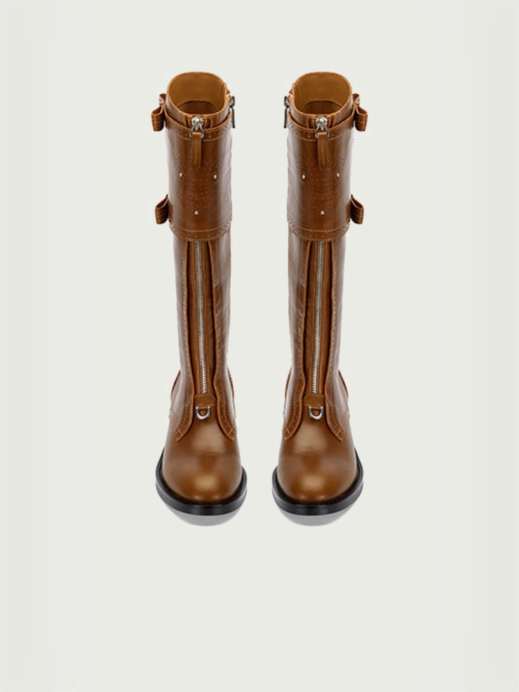 Brown DreamCore Knight Brogue Equestrian Boots