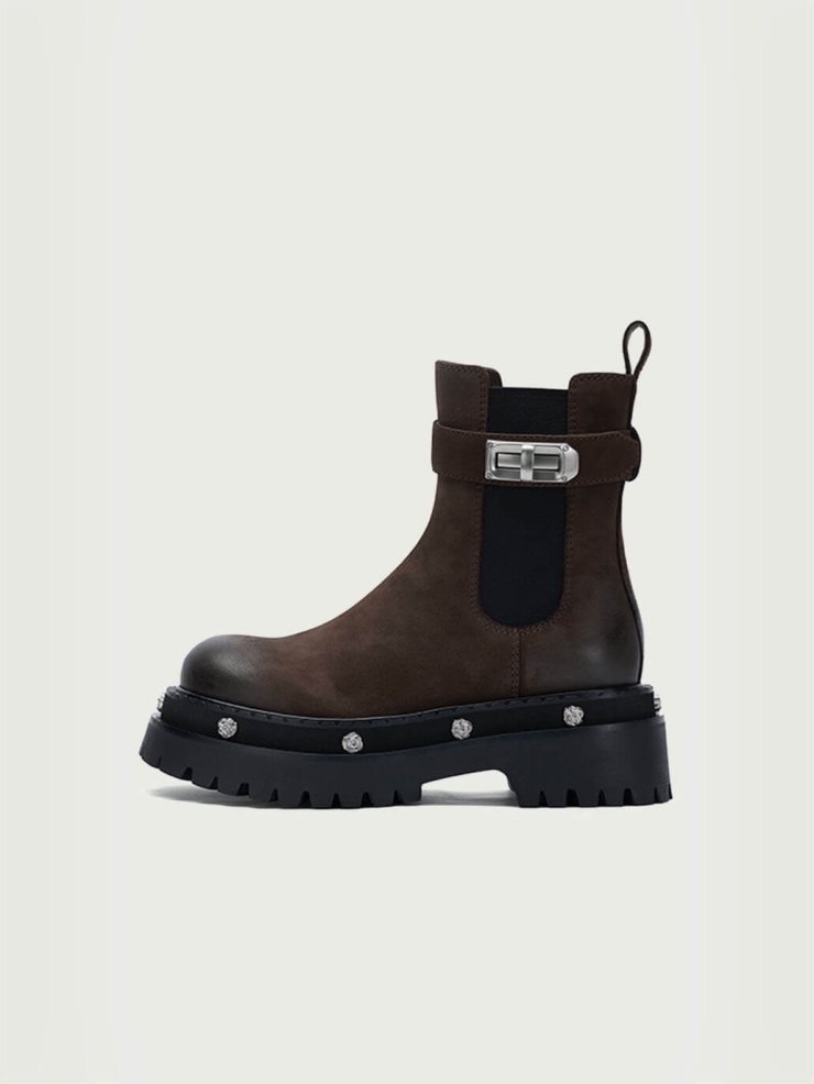 Brown DreamCore Angel Series Rose Sole Chelsea Boots