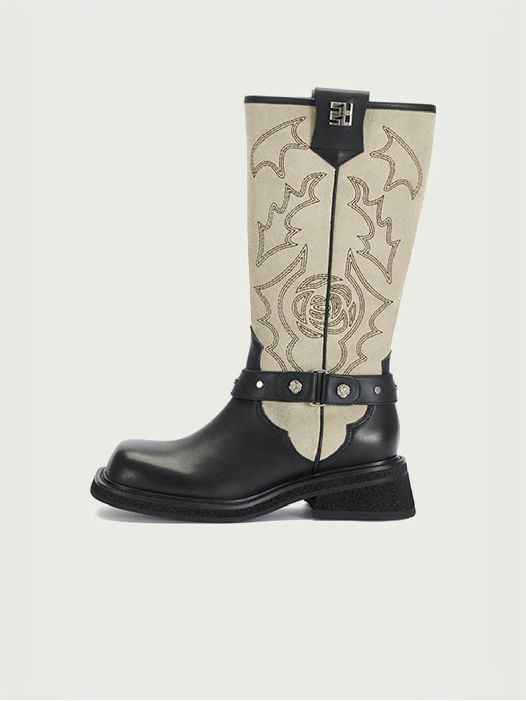 Black Dreamcore Knights Western Style Riding Boots