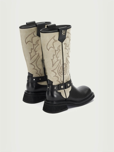 Black Dreamcore Knights Western Style Riding Boots