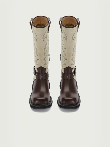 Red DreamCore Knight Western Style Riding Boots