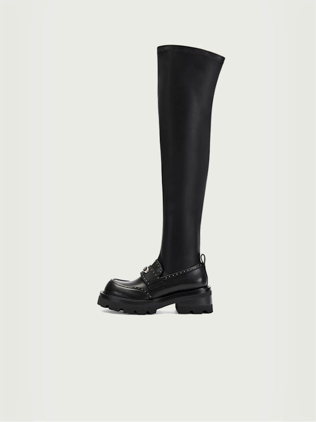 Black DreamCore Knight Modern Academy Long Boots