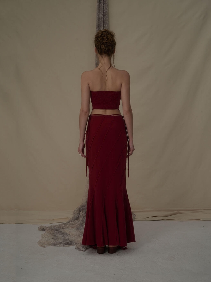 Ruby fold pleated ruffles tube top