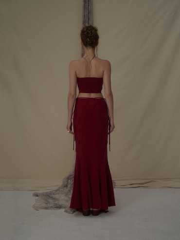 Ruby fold pleated ruffles tube top