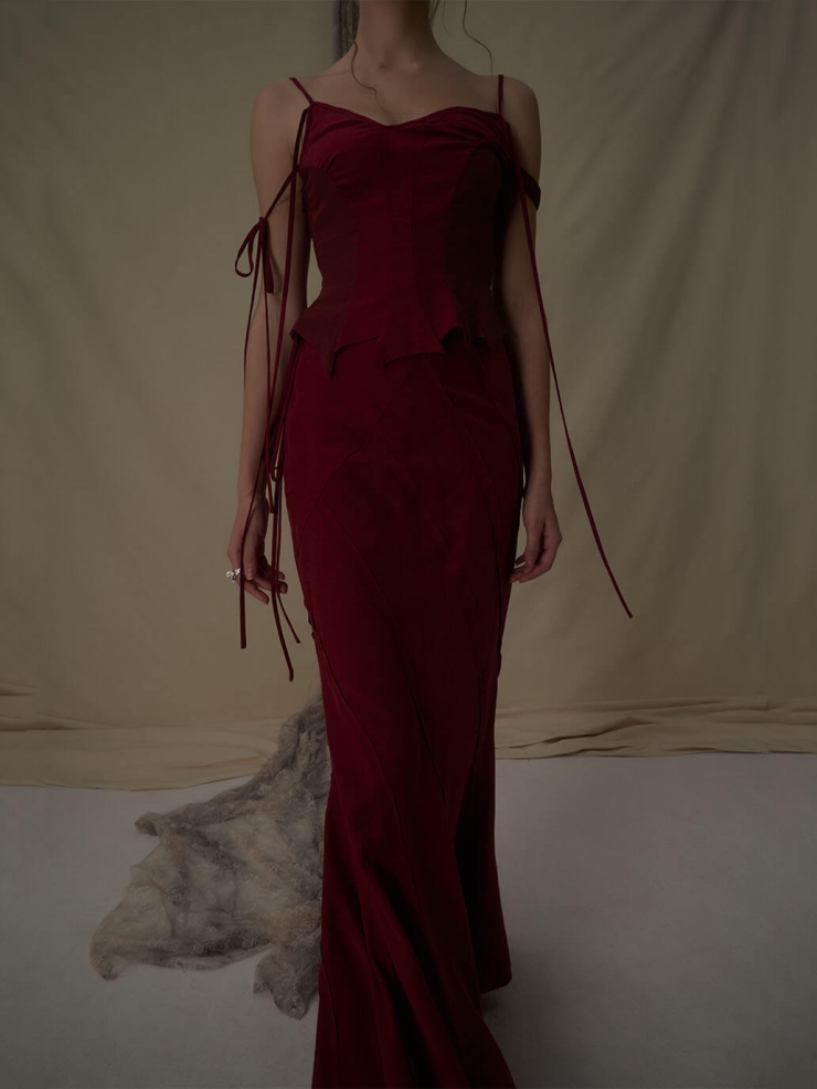 Red Strappy Patchwork Camisole Top