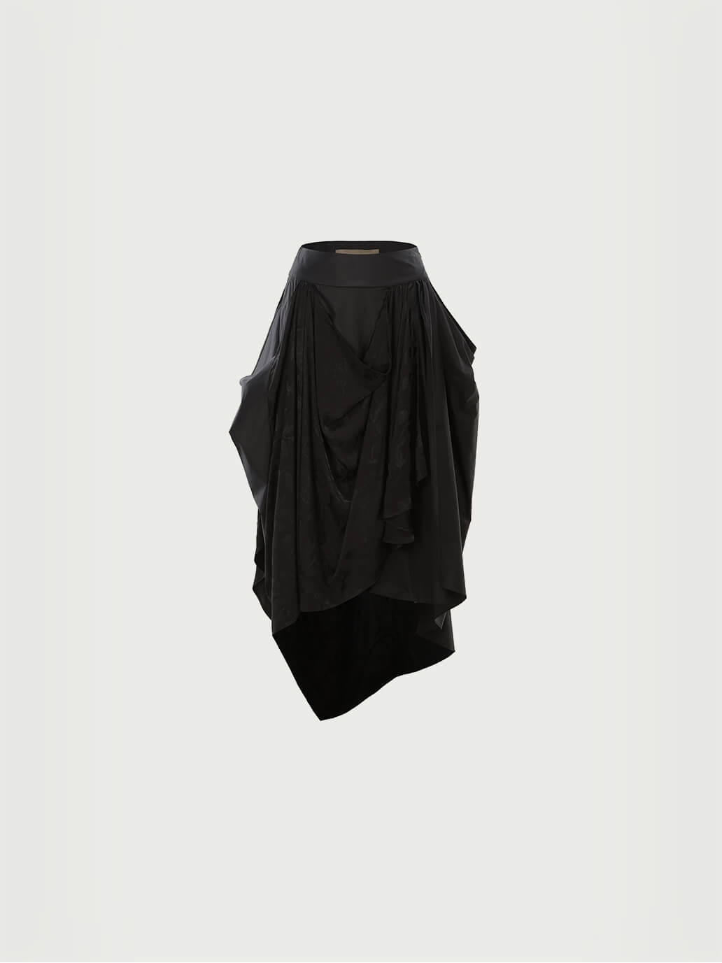 Black 3D patchwork skirt