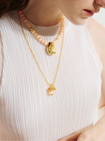 Champagne bead necklace