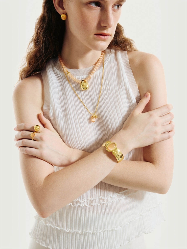 Champagne bead necklace