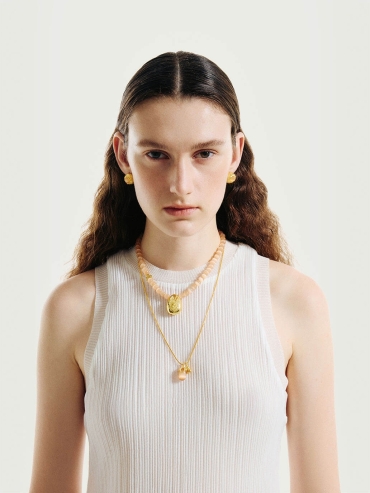 Champagne bead necklace