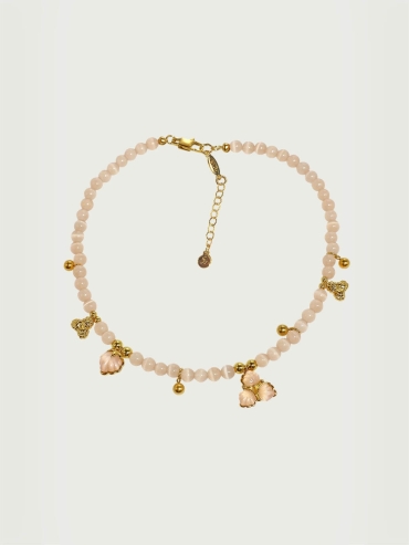 Champagne berry and beads necklace