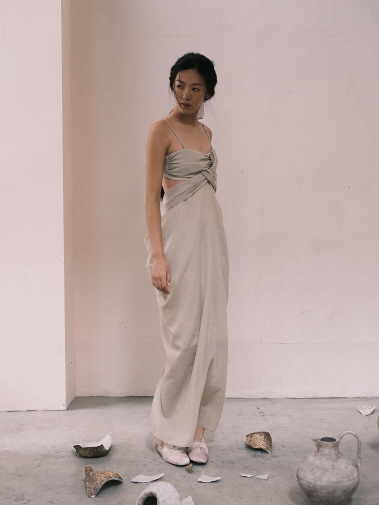 Green Jade Case Slightly Transparent Textured Tulle Green Openwork Dress