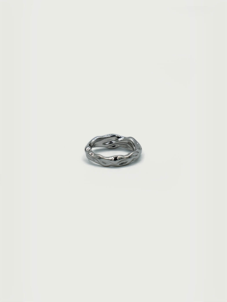 Silver Pleated Ring