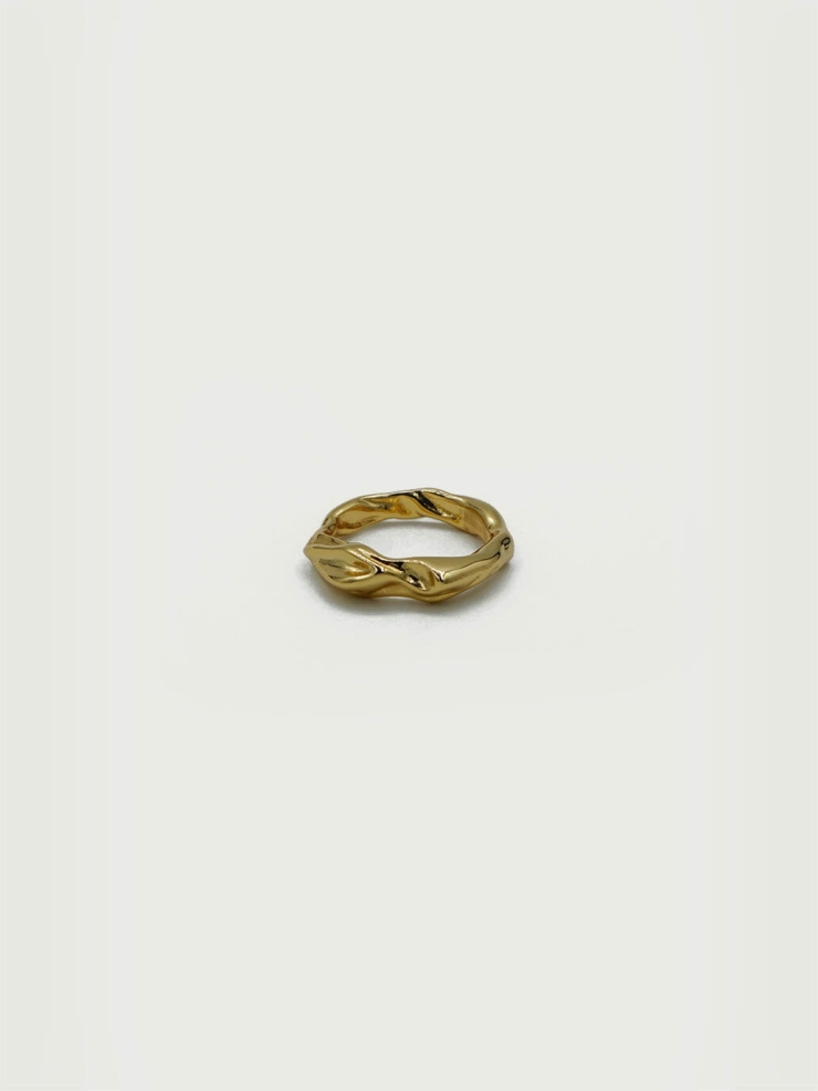 Gold Pleated Ring