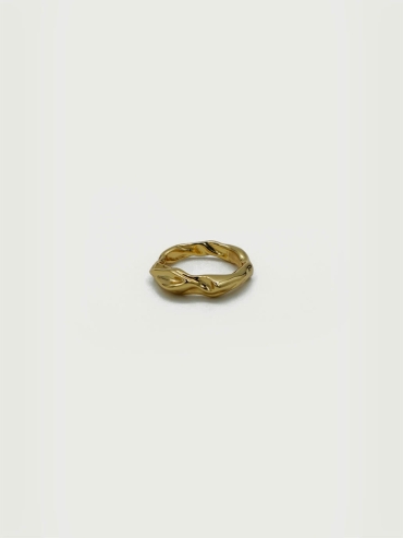 Gold Pleated Ring