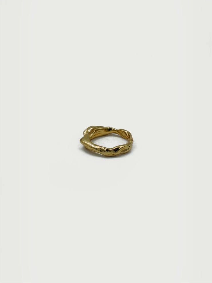 Gold Pleated Ring