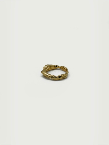 Gold Pleated Ring