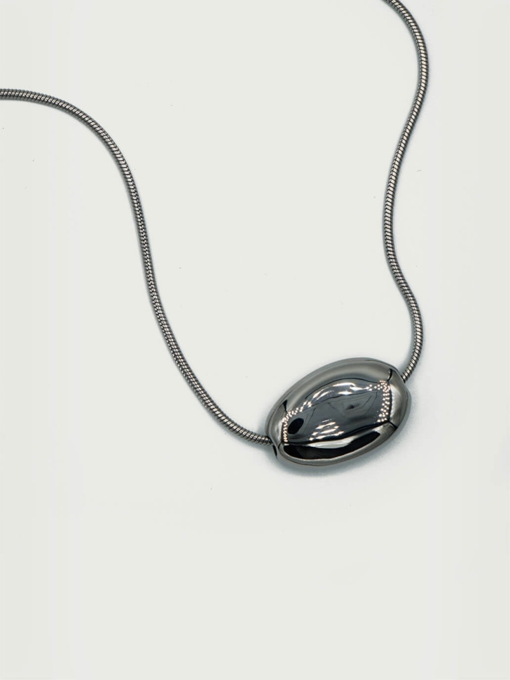 Silver Oval Necklace