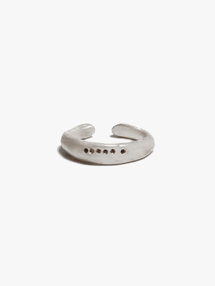 M.WONG Round Not Round - Medium White Citrine Silver Ring