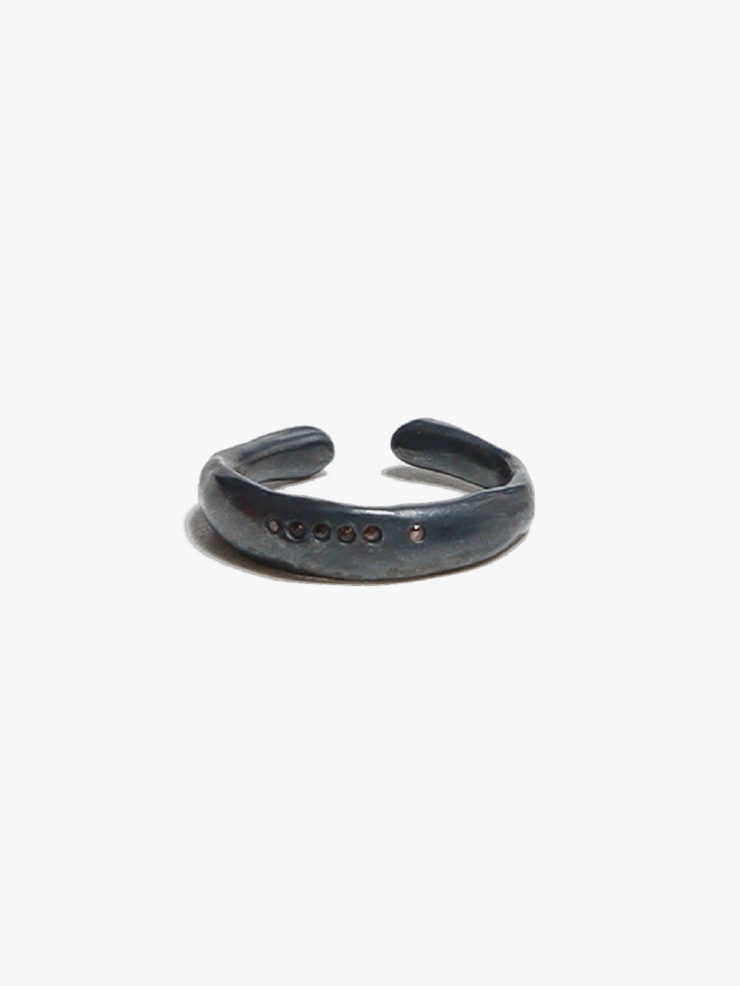 M.WONG Round Not Round - Medium Black Citrine Silver Ring