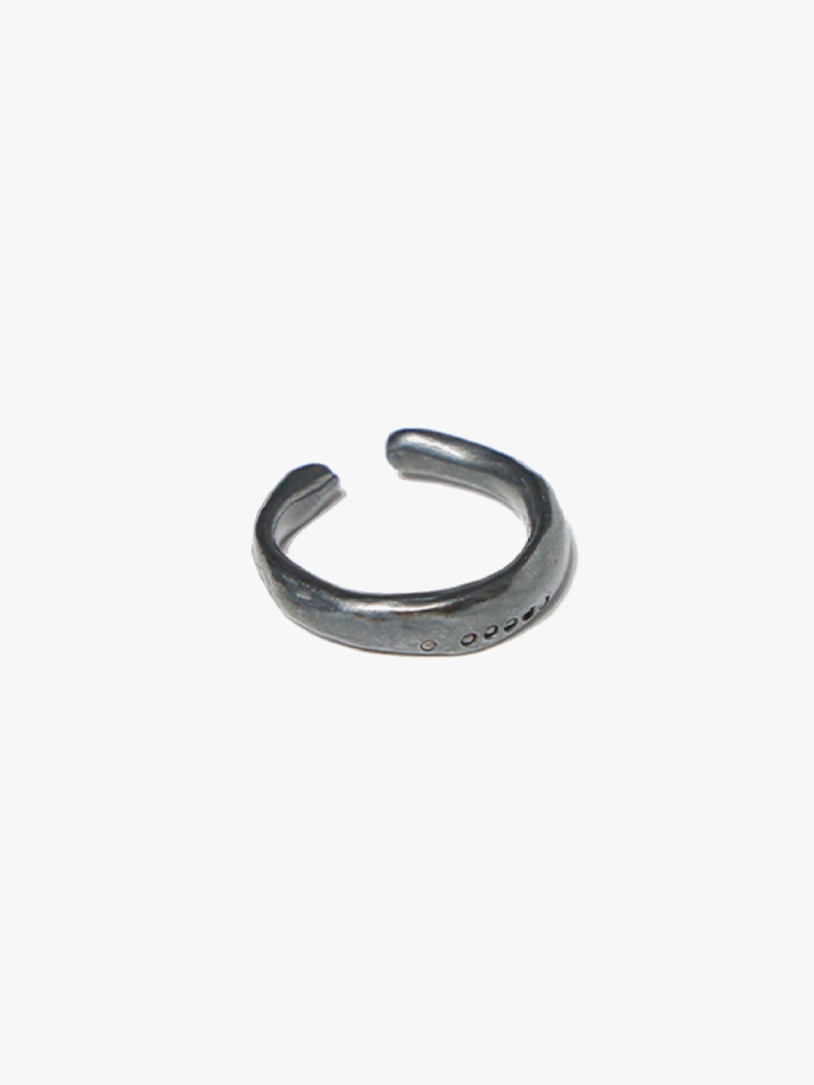 M.WONG Round Not Round - Medium Black Citrine Silver Ring
