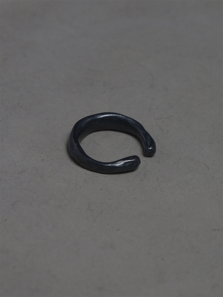 M.WONG Round Not Round - Medium Black Citrine Silver Ring