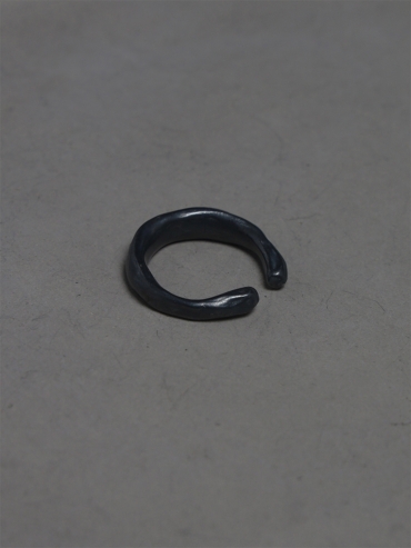 Round Not Round - Medium Black Citrine Silver Ring