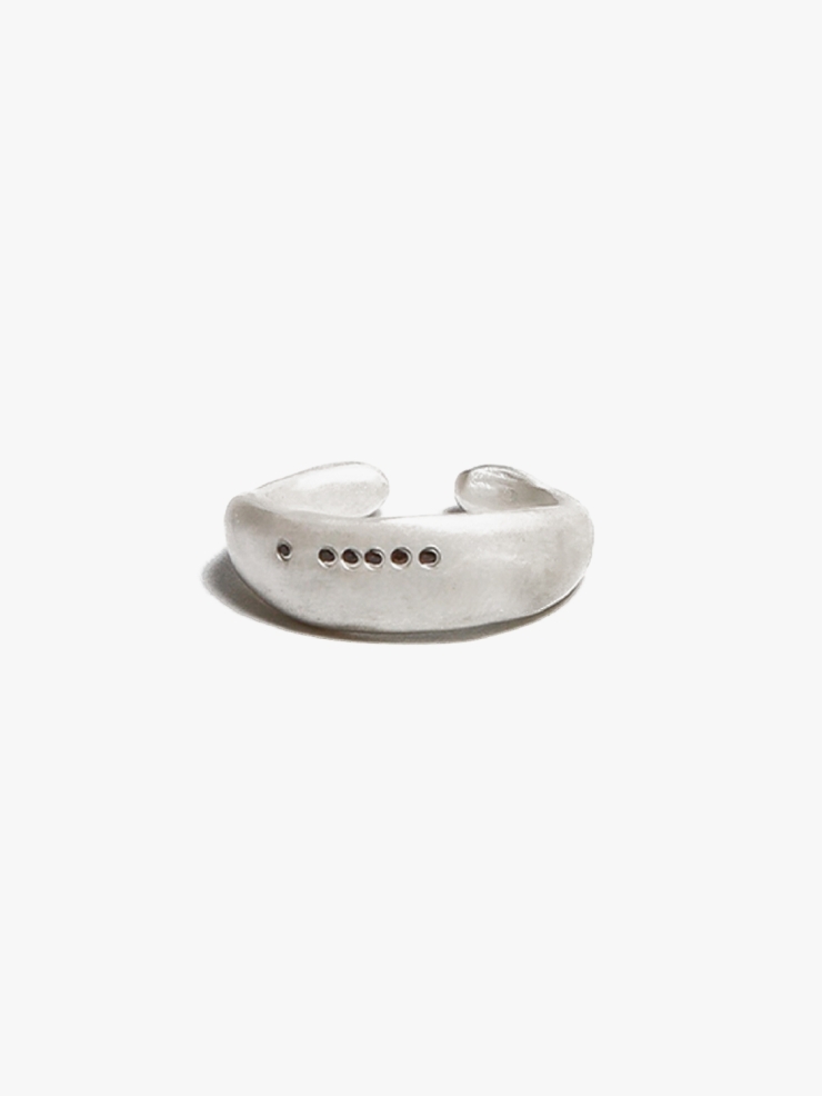 M.WONG Round Not Round - Wide White Citrine Silver Ring