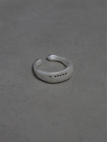 Round Not Round - Wide White Citrine Silver Ring