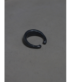 M.WONG Round Not Round - Wide Black Citrine Silver Ring