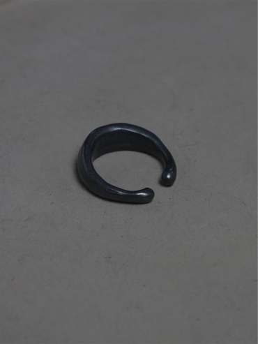 Round Not Round - Wide Black Citrine Silver Ring