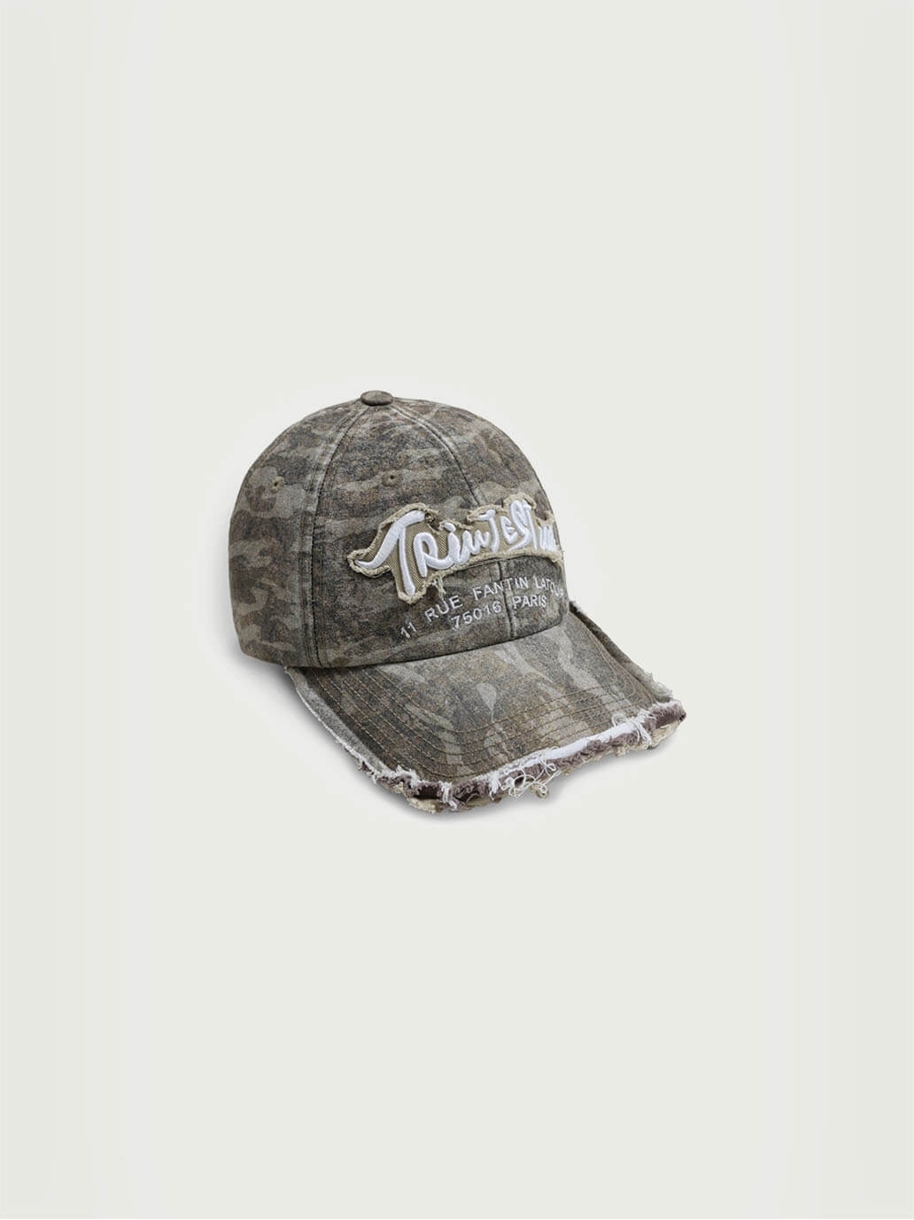 Brown Camouflage Distressed Washed Embroidered Baseball Cap