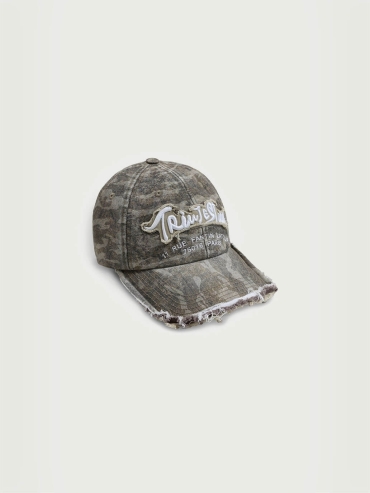 Brown Camouflage Distressed Washed Embroidered Baseball Cap