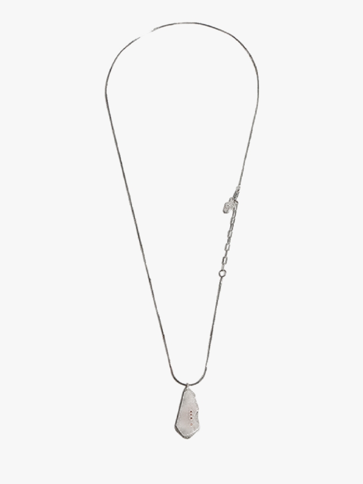 M.WONG Square Not Square - White Silver Necklace