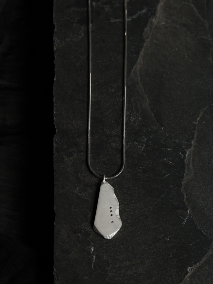 M.WONG Square Not Square - White Silver Necklace