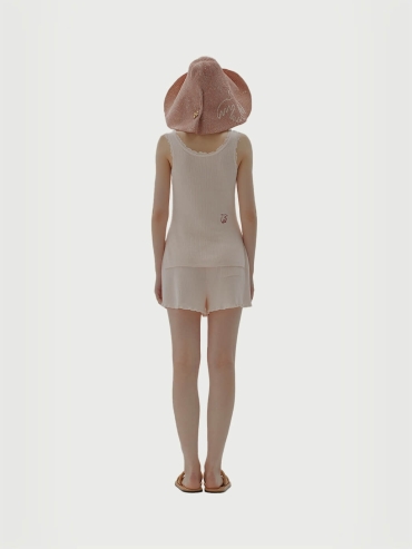 Peach pink niodelle.c hat