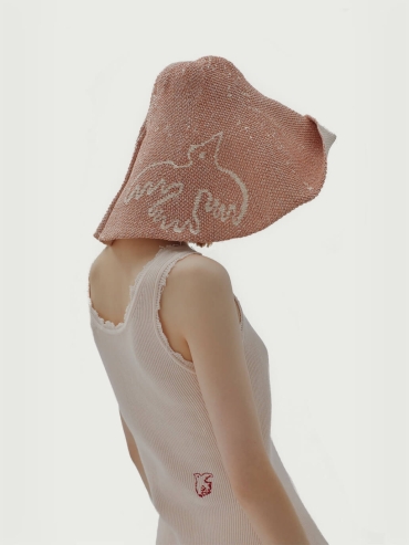 Peach pink niodelle.c hat