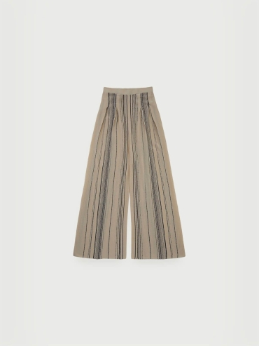 Beige and green siliene.p trousers