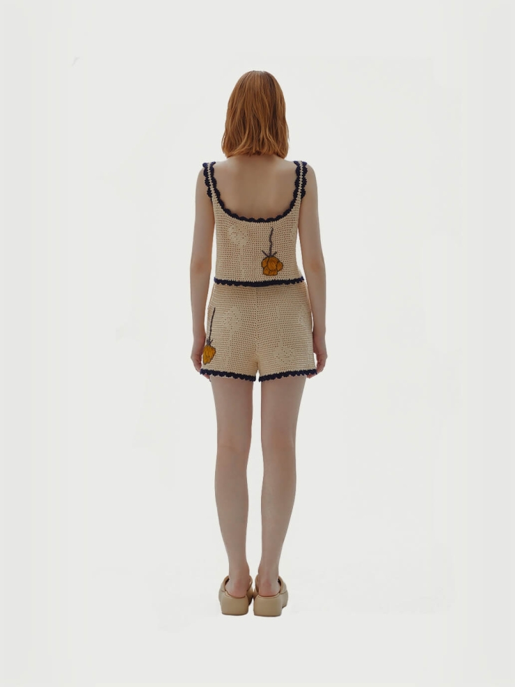 Beige ou-ou. handmade shorts