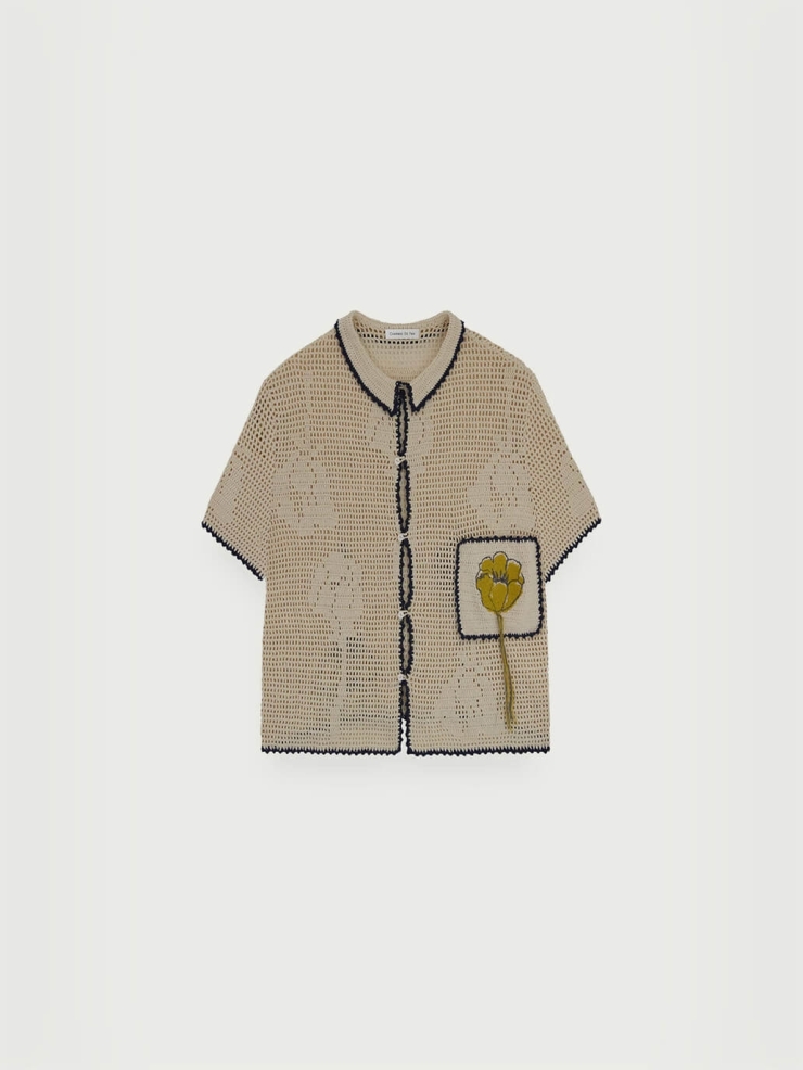 Beige ou-ou. handmade shirt
